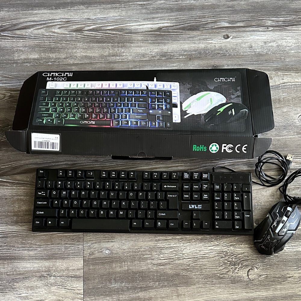Chichaiw M-102C Black Keyboard and Mouse Set